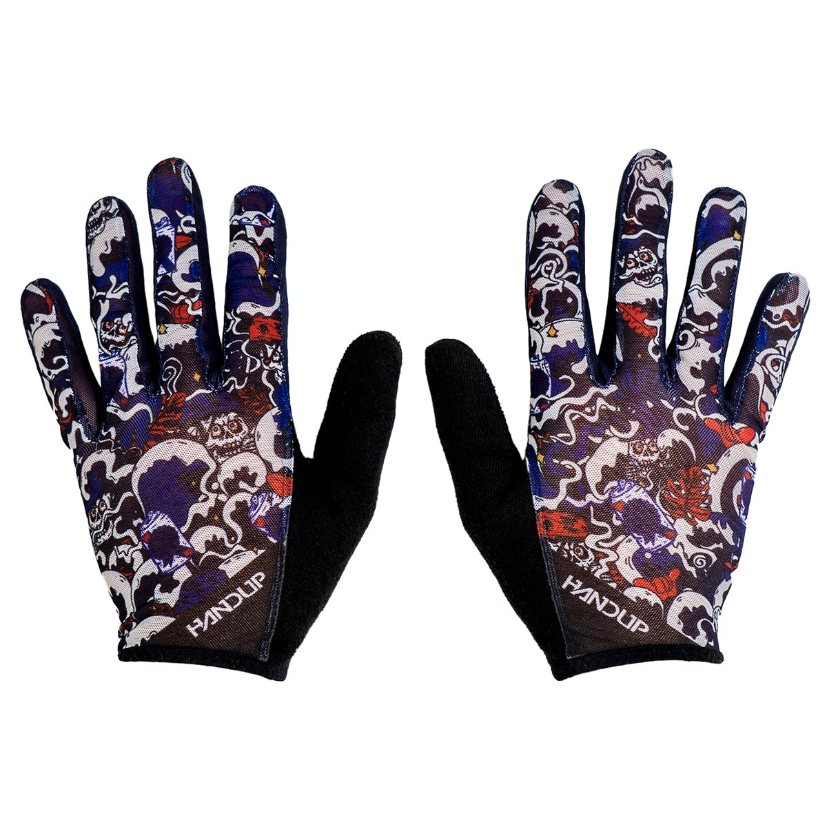 Handup Summer LITE Gloves, Pabst Blue Wave, pair laid flat, back of hand