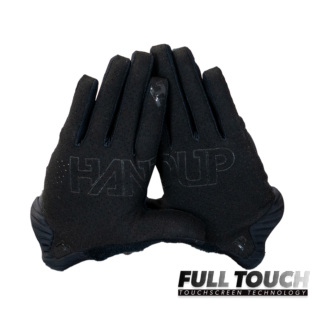 Handup Pro-Tection Gloves, Pure Black, pair shown together, touchscreen fingertips