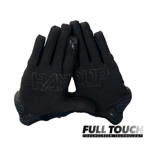 Handup Pro-Tection Gloves, Pure Black, pair shown together, touchscreen fingertips