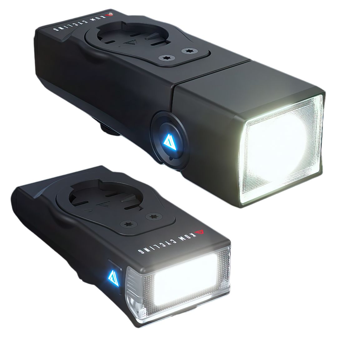 KOM Quick Release Light, 1000 Lumen, shown next to the 350 lumen light