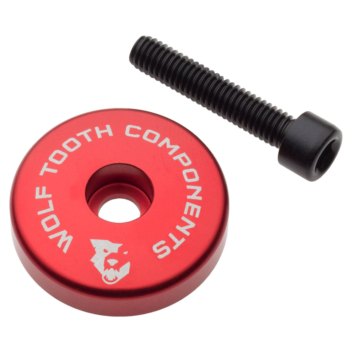 Wolf Tooth Ultralight Stem Cap with Integrated Spacer, Red