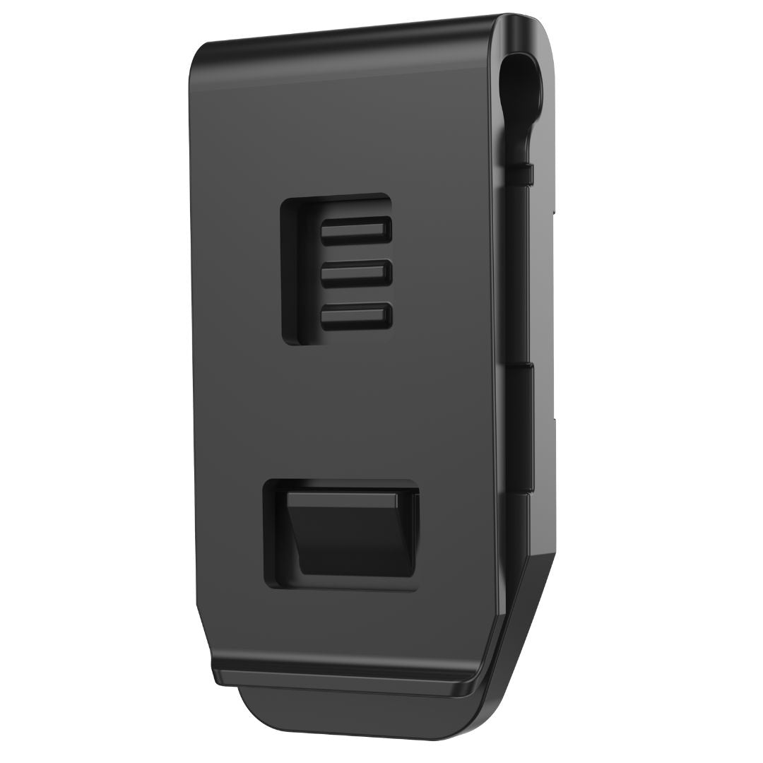 KOM Saddle Bag Radar Mount for Garmin Varia, clip mount, back view
