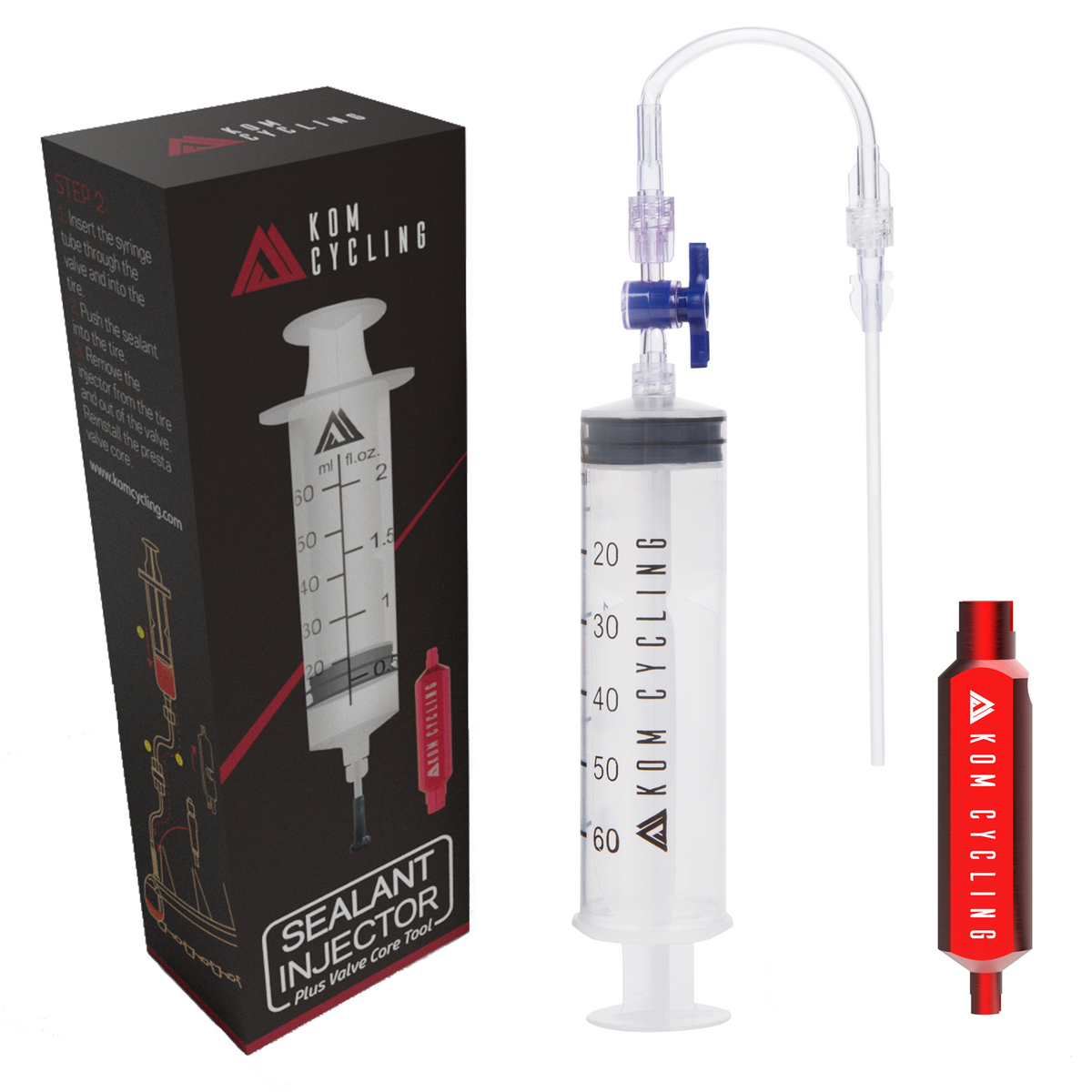 KOM Tubeless Sealant Injector, Aluminum Valve Core Tool