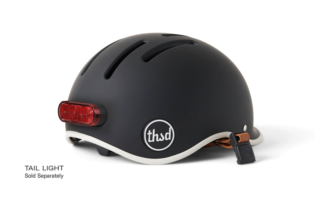 Heritage 2.0 Bike & Skate Helmet, black, shown with the tail light that is sold separately