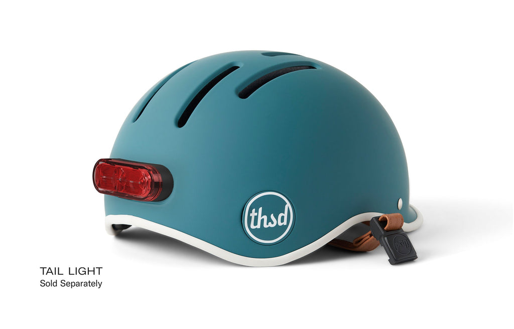 Heritage 2.0 Bike & Skate Helmet, teal, shown with the tail light that is sold separately