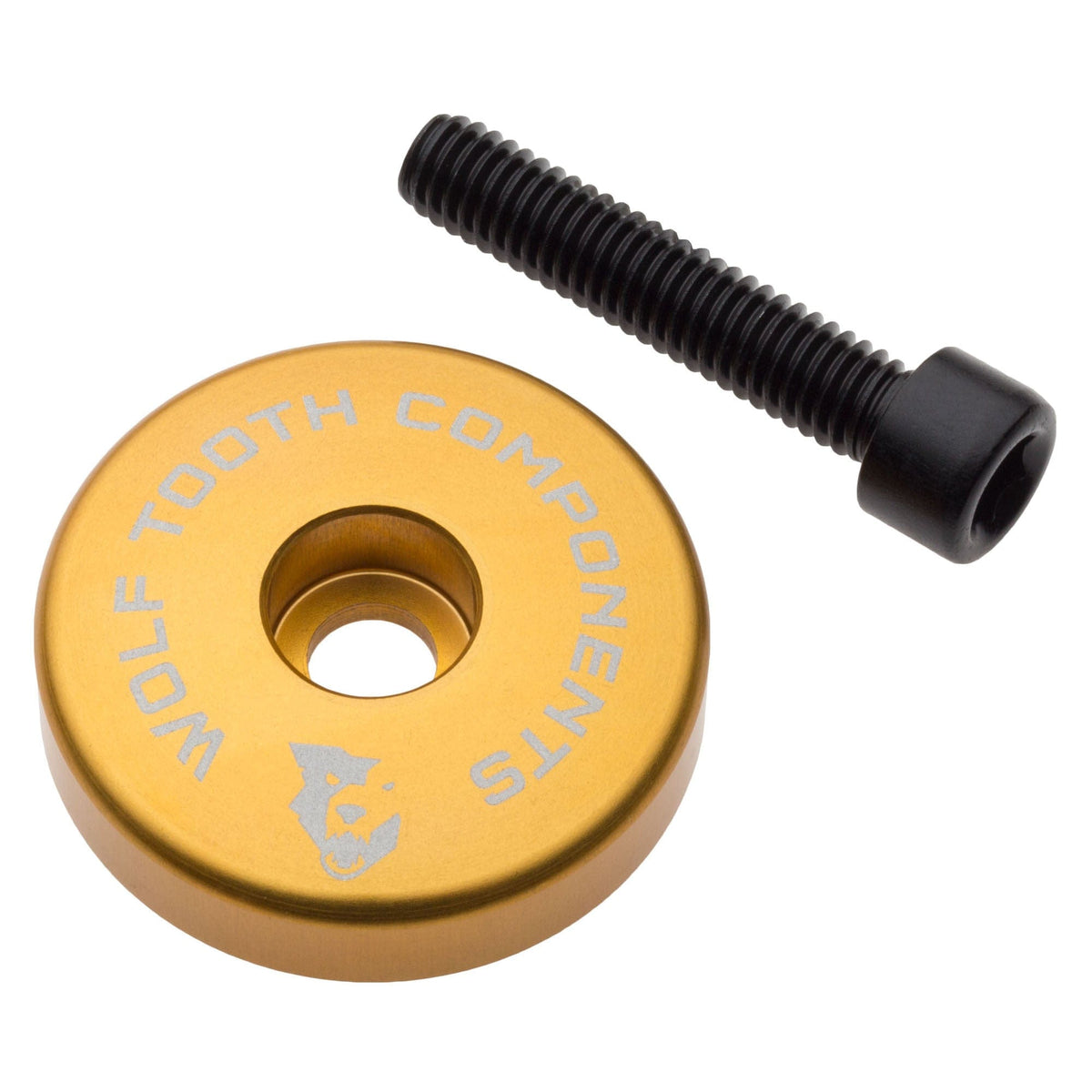 Wolf Tooth Ultralight Stem Cap with Integrated Spacer, Gold