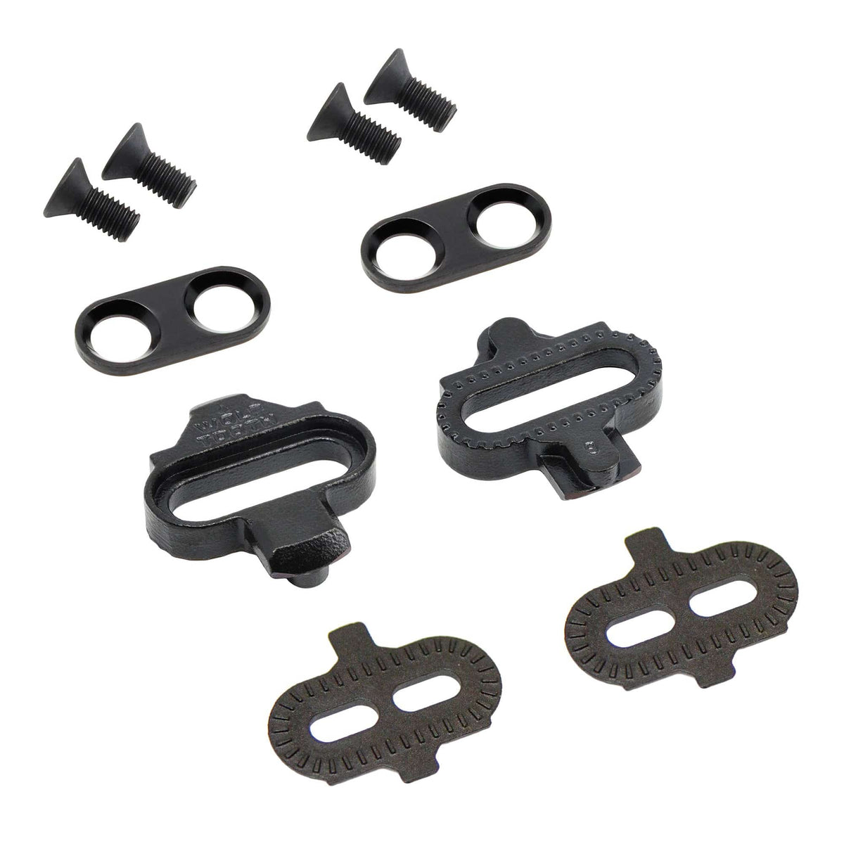 Wolf Tooth SPD cleats, two-bolt, in black with mounting hardware