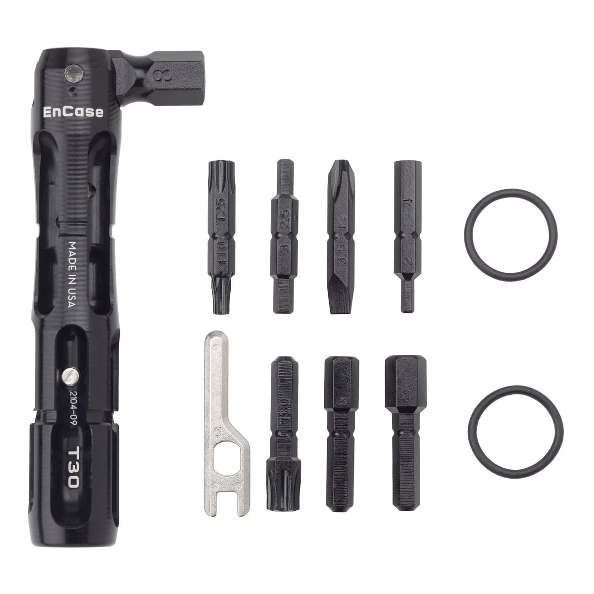 Wolf Tooth EnCase Hex Bit Wrench Multi-Tool, wrench with all bits laid out