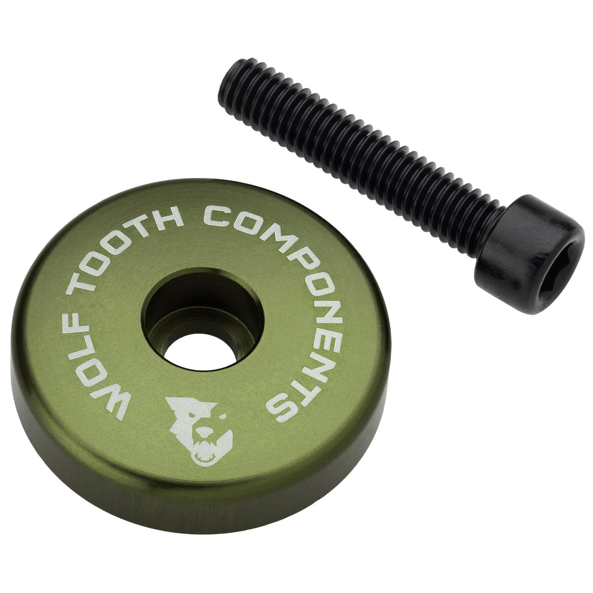 Wolf Tooth Ultralight Stem Cap with Integrated Spacer, Olive