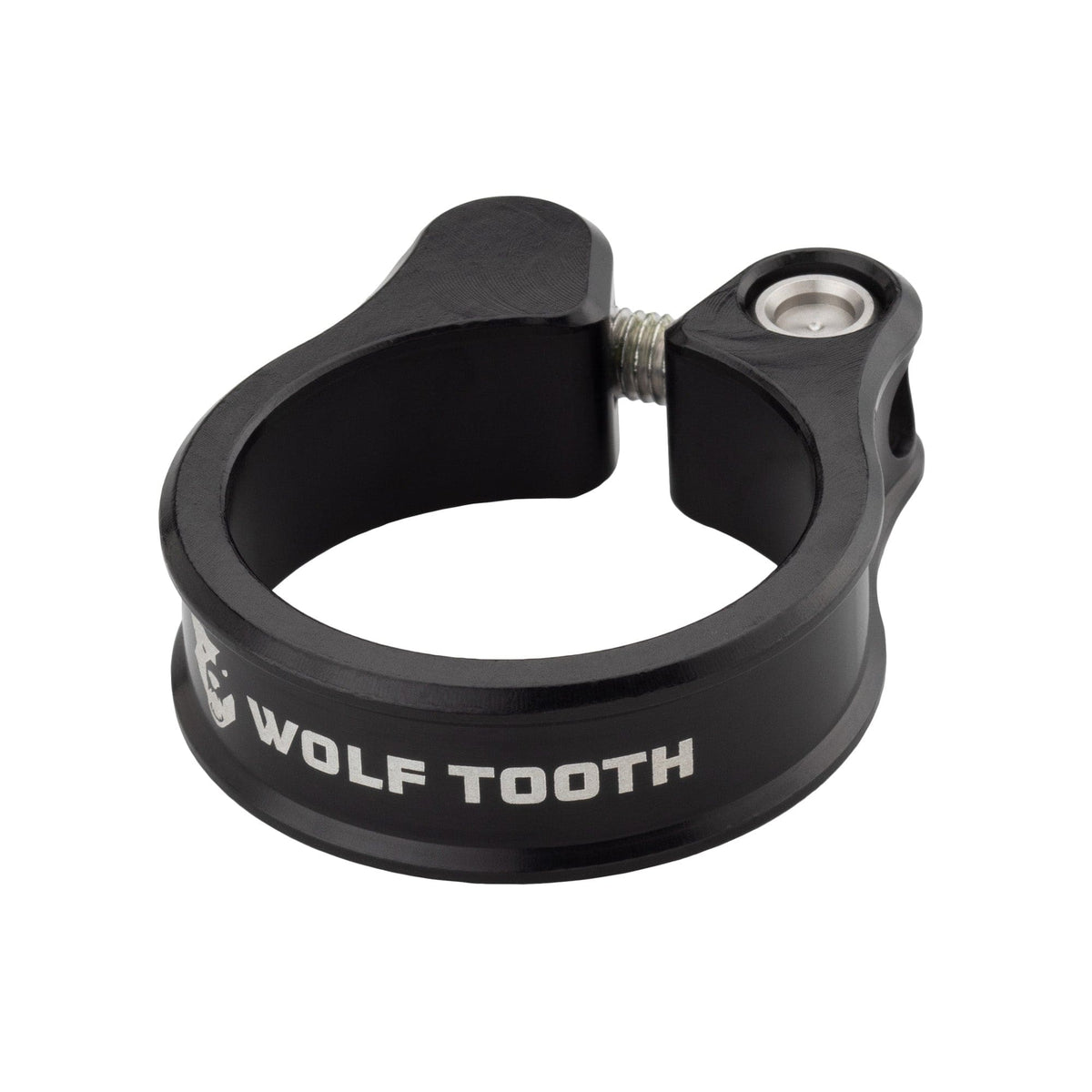 Wolf Tooth bolt-on seatpost clamp in black anodised aluminium