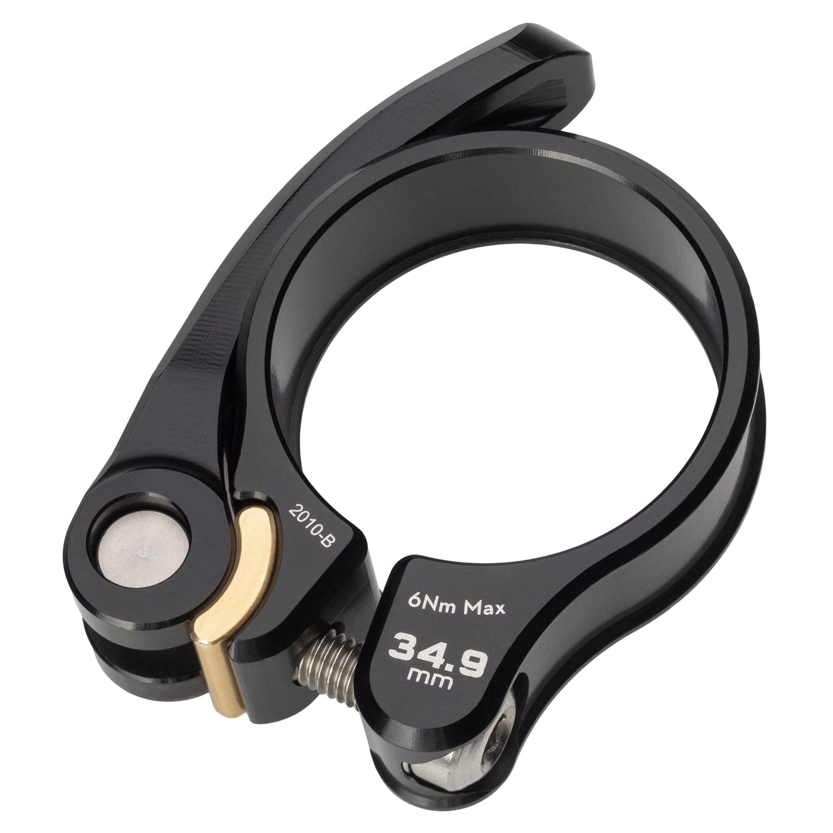 Wolf Tooth Seatpost Clamp, Quick Release, black, 34.9 mm, close-up of the lever and bushing