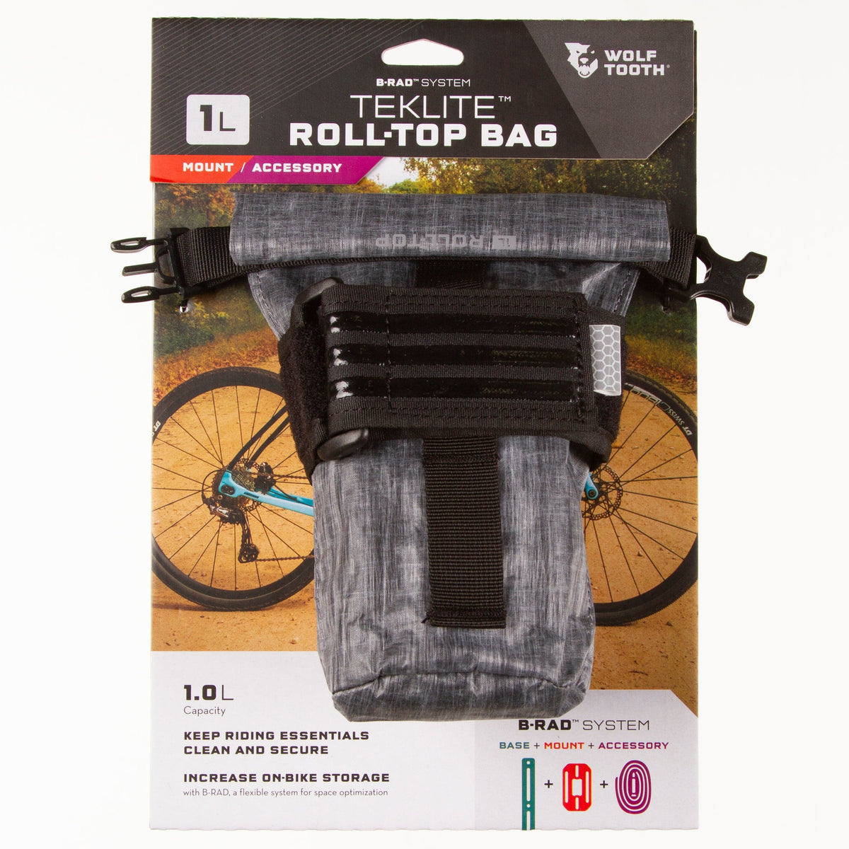 Wolf Tooth B-RAD TekLite Roll-Top Bag 1L, 1 liter, in retail packaging