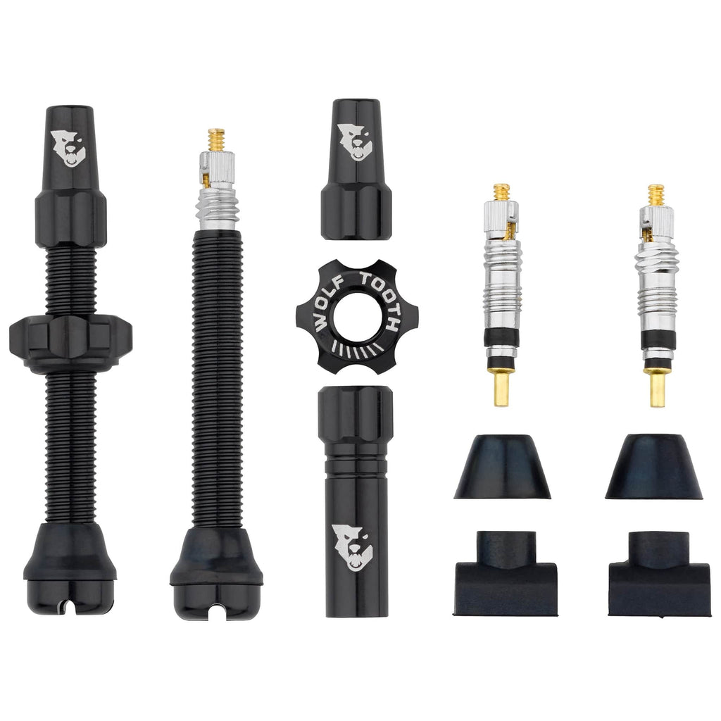 Wolf Tooth Tubeless Presta Valve Stem Kit, Black