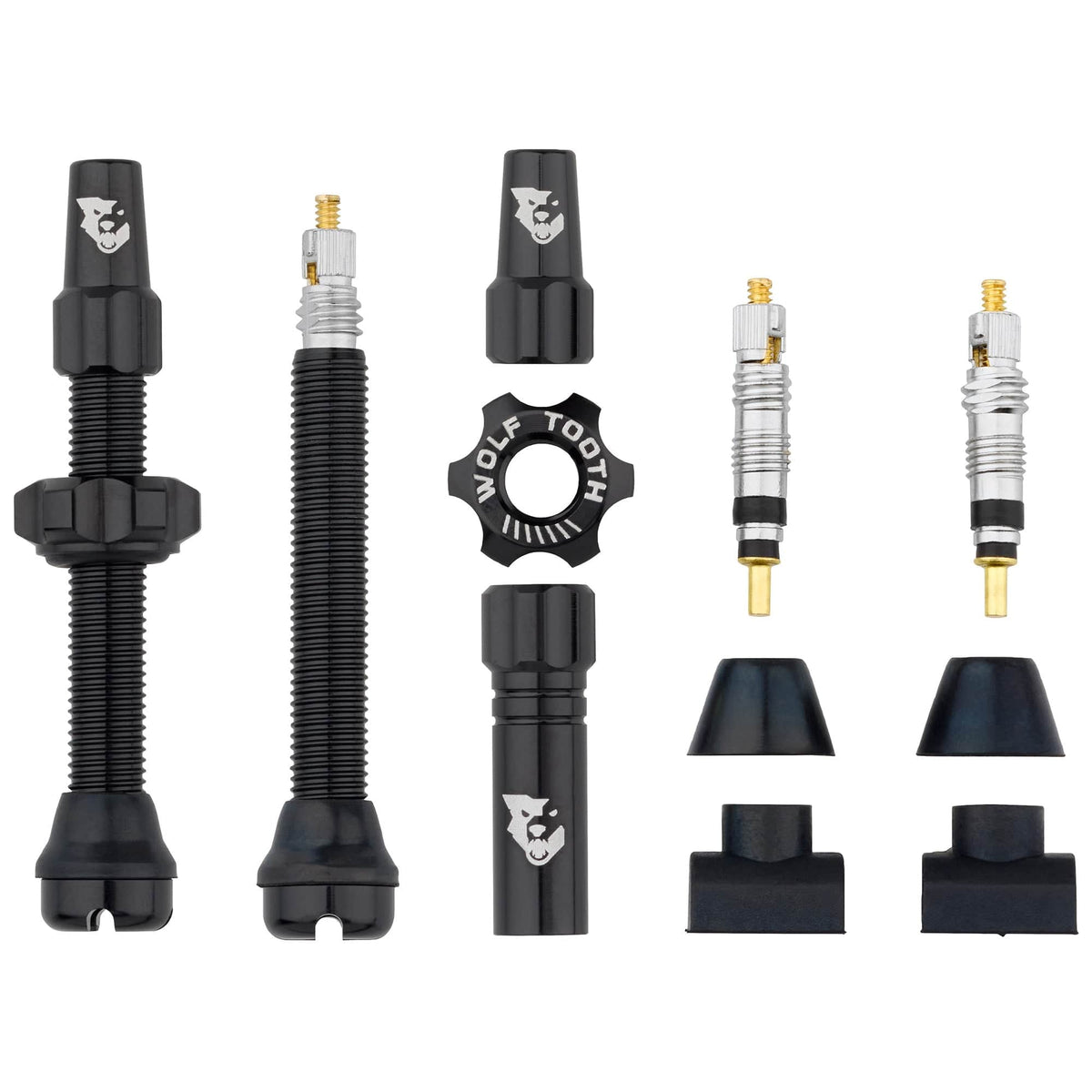 Wolf Tooth Tubeless Presta Valve Stem Kit, Black