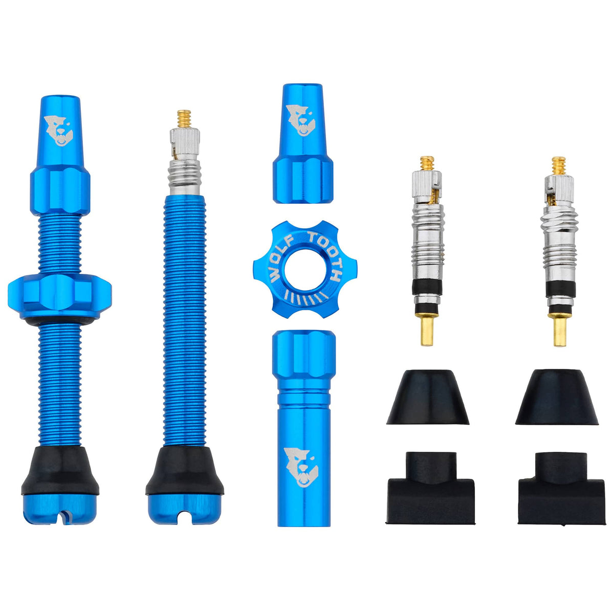 Wolf Tooth Tubeless Presta Valve Stem Kit, Blue
