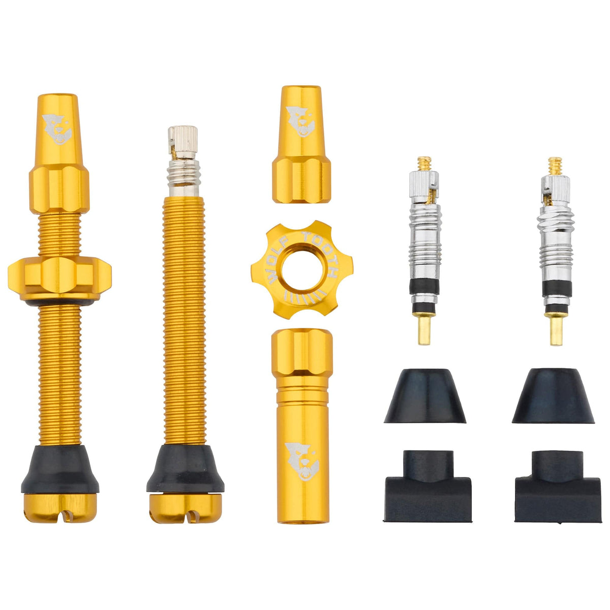 Wolf Tooth Tubeless Presta Valve Stem Kit, Gold