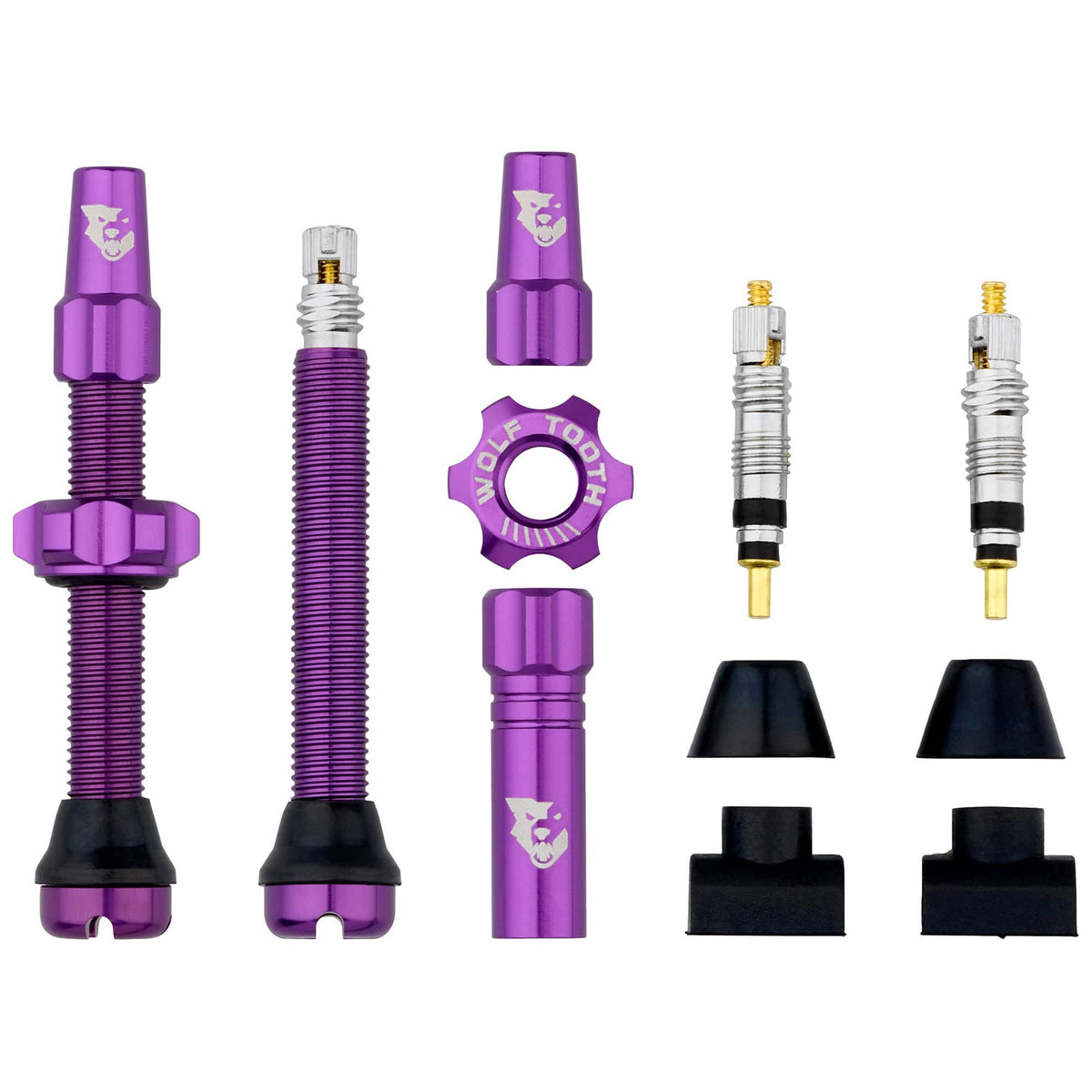 Wolf Tooth Tubeless Presta Valve Stem Kit, Ultraviolet Purple