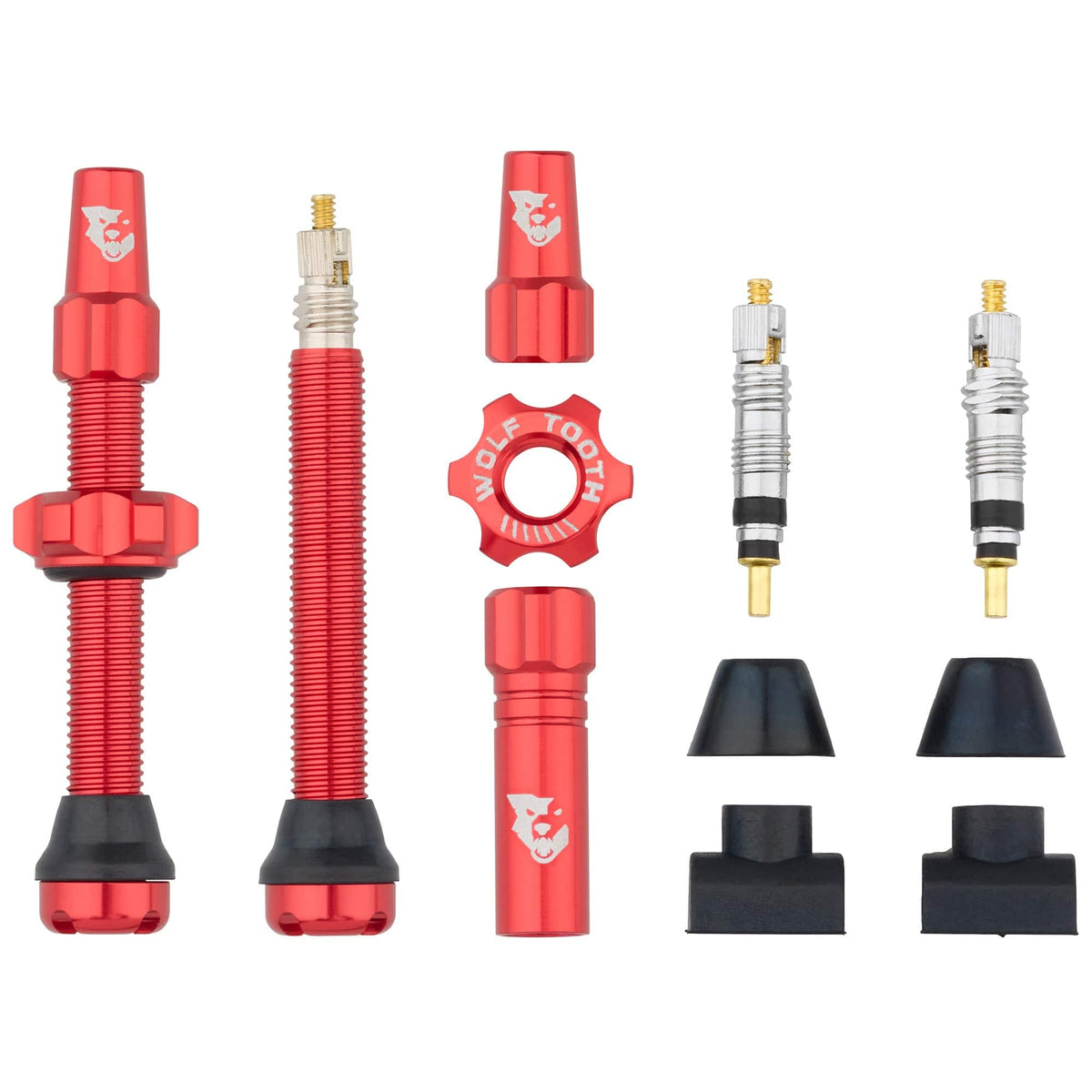 Wolf Tooth Tubeless Presta Valve Stem Kit, Red