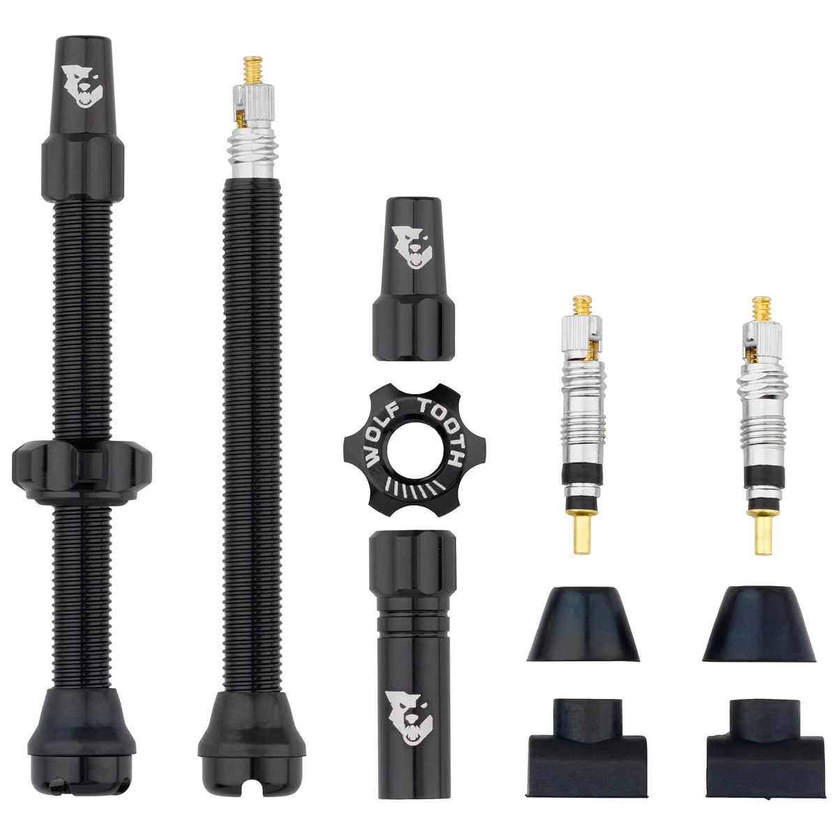 Wolf Tooth Tubeless Presta Valve Stem Kit, Black