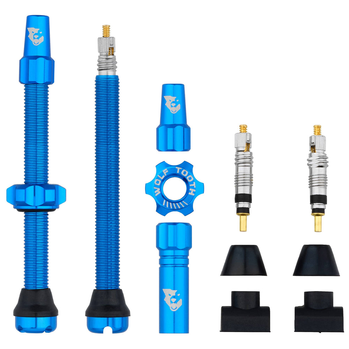 Wolf Tooth Tubeless Presta Valve Stem Kit, Blue