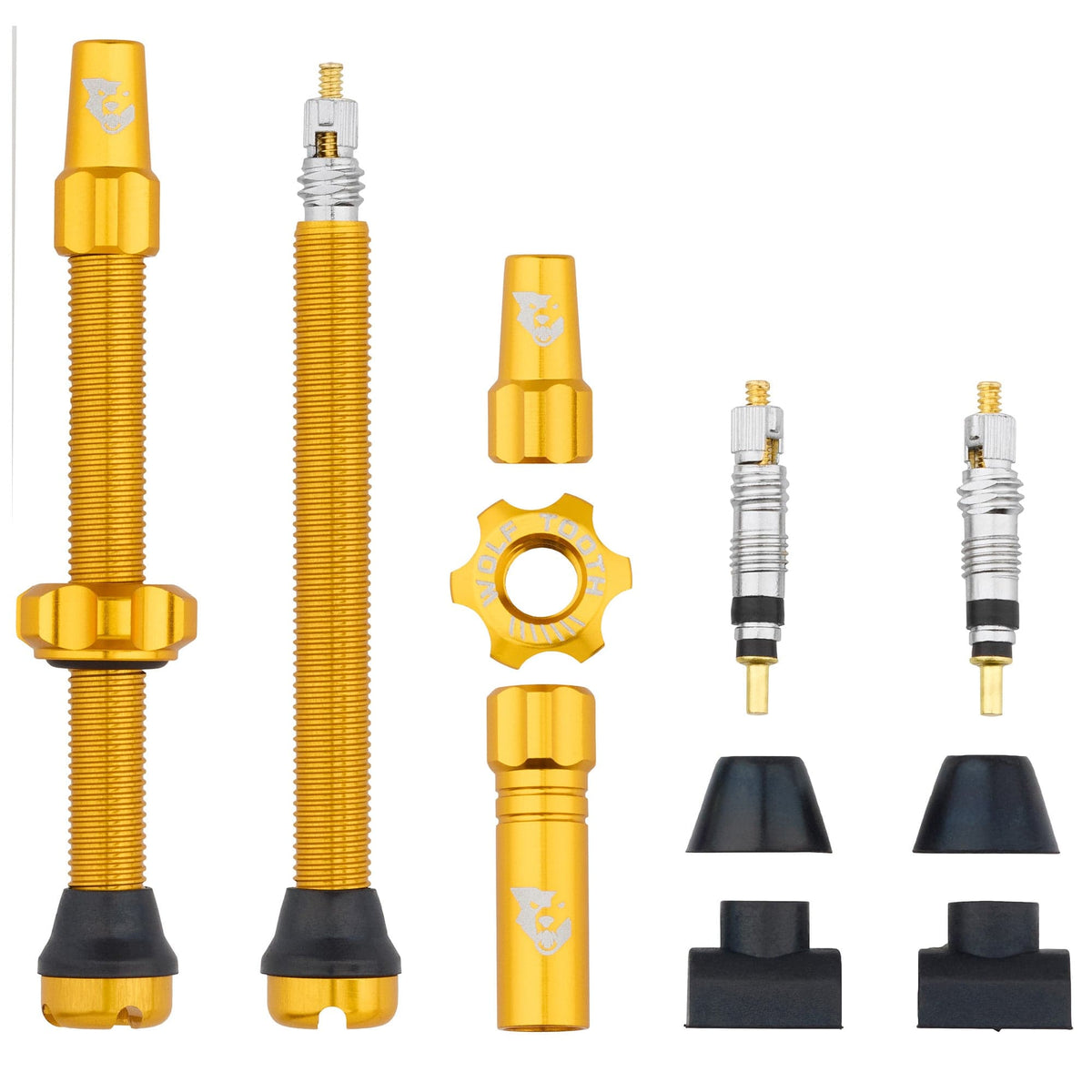 Wolf Tooth Tubeless Presta Valve Stem Kit, Gold