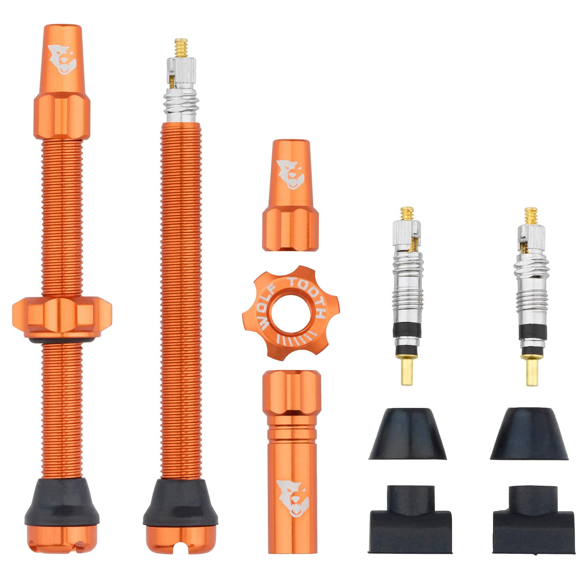 Wolf Tooth Tubeless Presta Valve Stem Kit, Orange