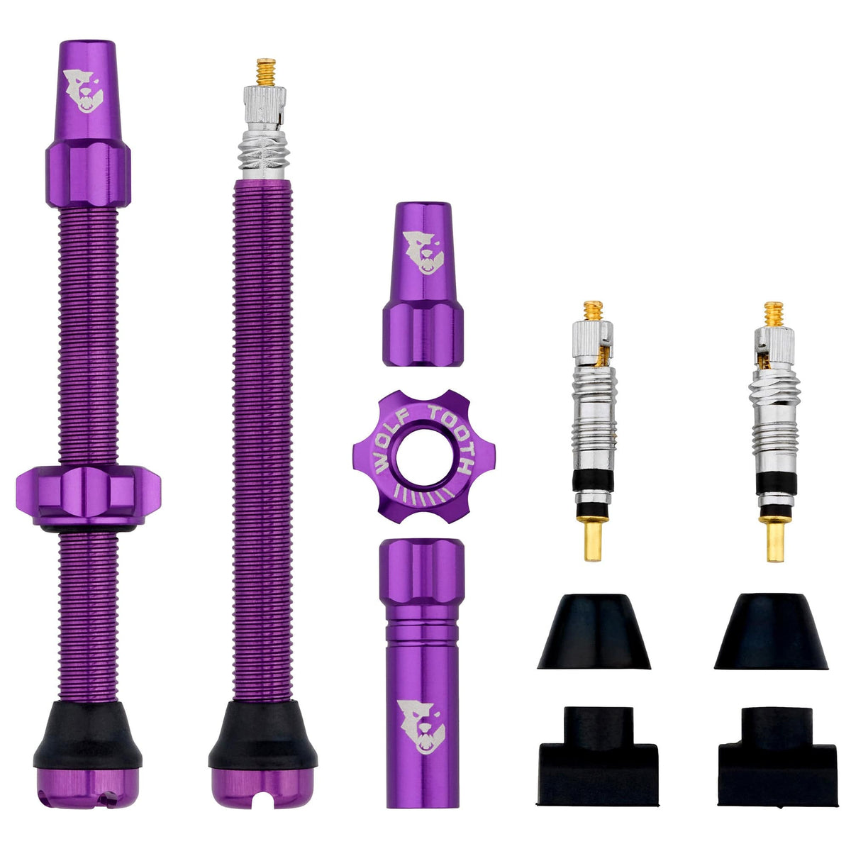 Wolf Tooth Tubeless Presta Valve Stem Kit, Ultraviolet Purple