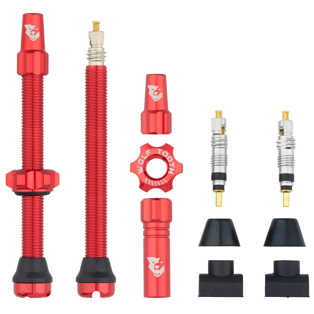 Wolf Tooth Tubeless Presta Valve Stem Kit, Red