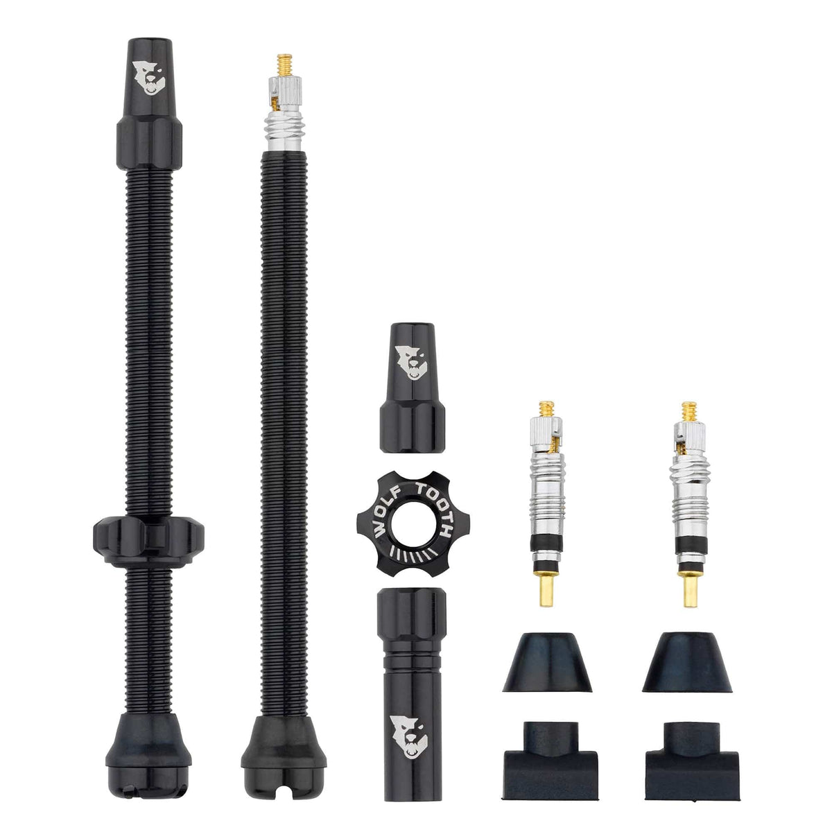 Wolf Tooth Tubeless Presta Valve Stem Kit, Black