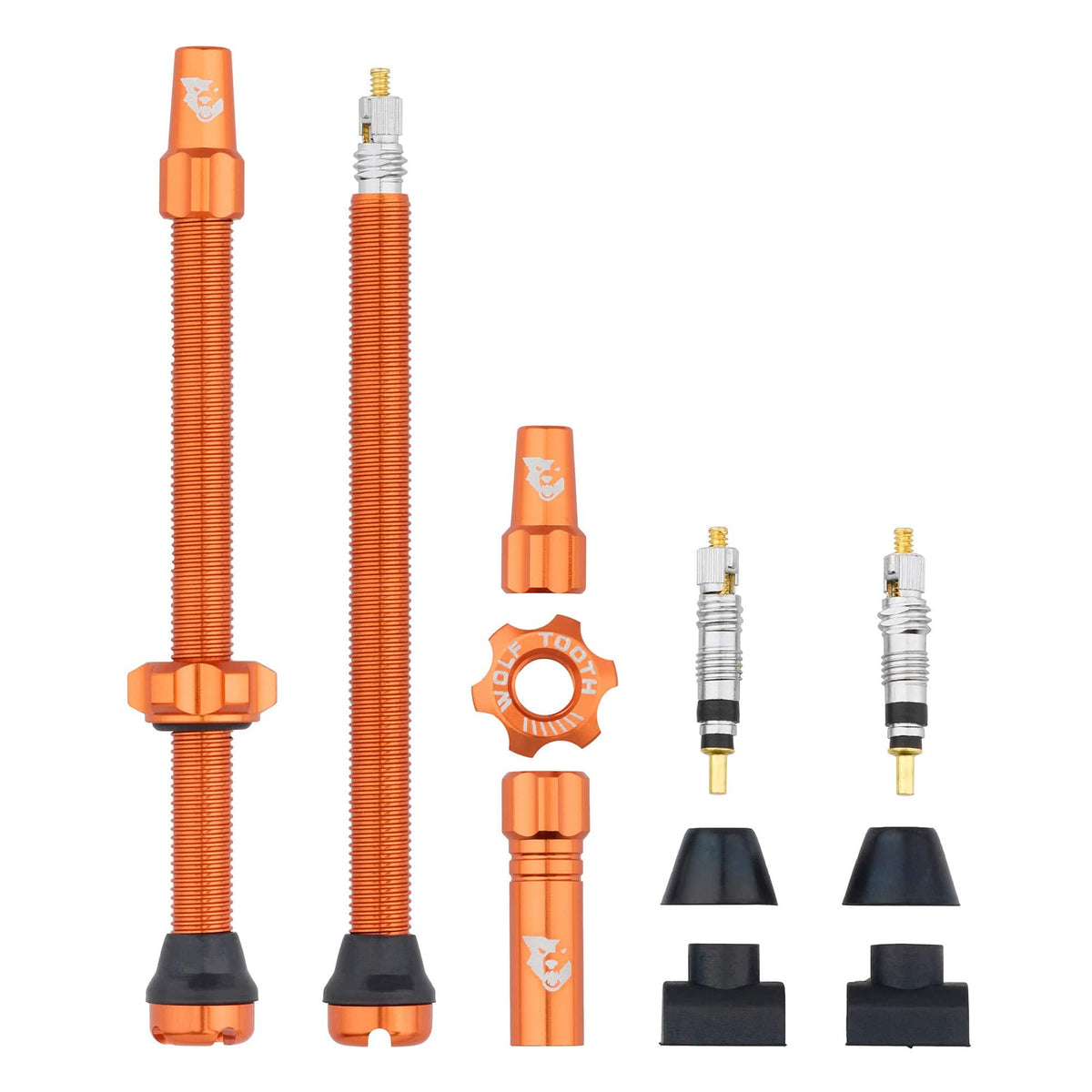 Wolf Tooth Tubeless Presta Valve Stem Kit, Orange