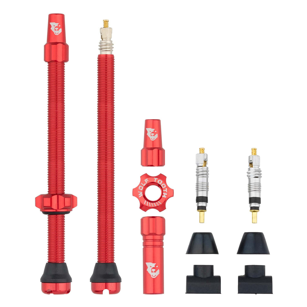 Wolf Tooth Tubeless Presta Valve Stem Kit, Red