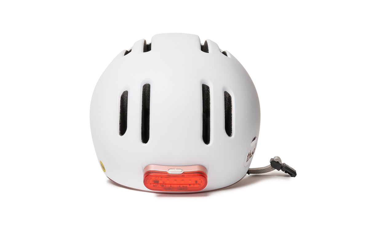Chapter MIPS Helmet, white, rear view with light on