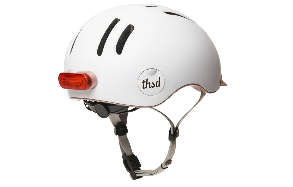 Chapter MIPS Helmet, white, rear angle with straps and light