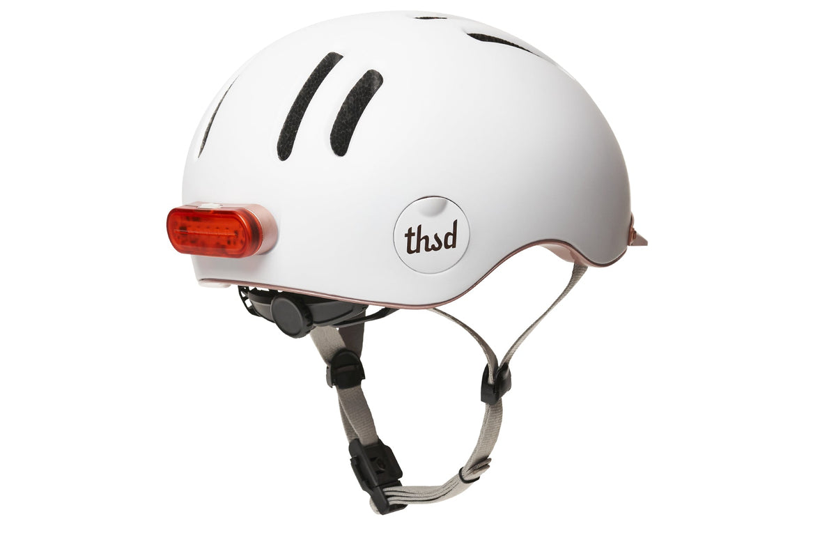 Chapter MIPS Helmet, white, rear angle with straps and light