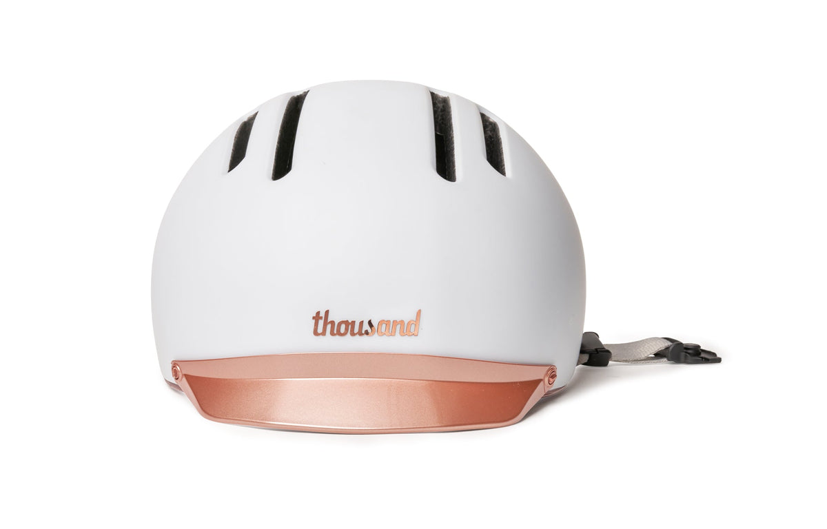 Chapter MIPS Helmet, white with rose gold visor, front view