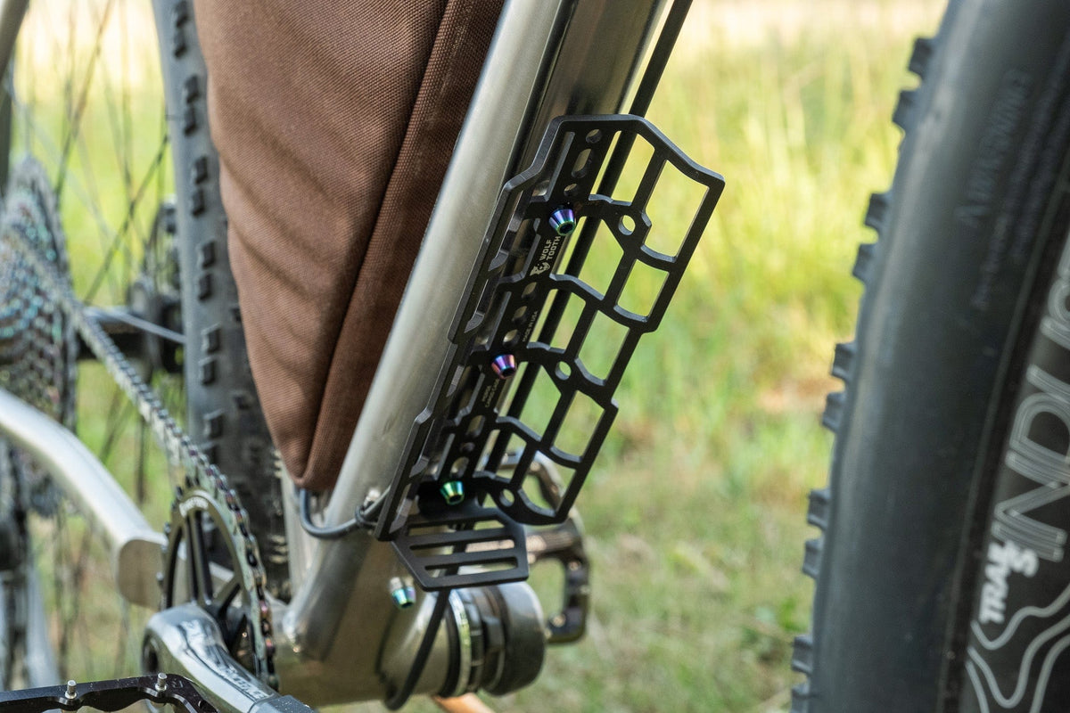 Wolf Tooth Morse Cargo Cage, mounted under the down tube
