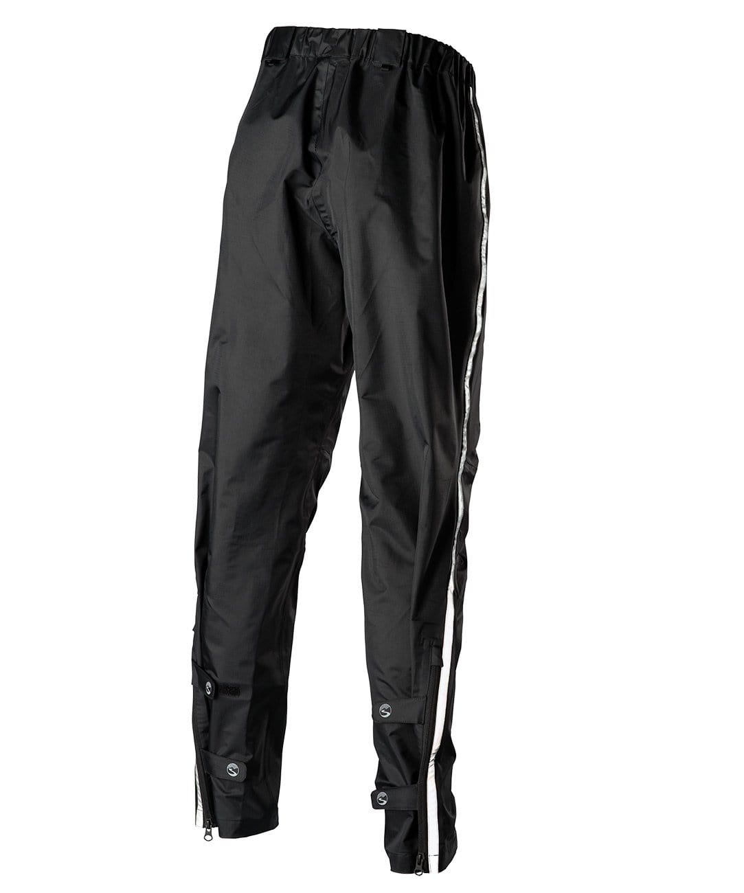 Women's Transit Pant, black, side view showing ankle zips