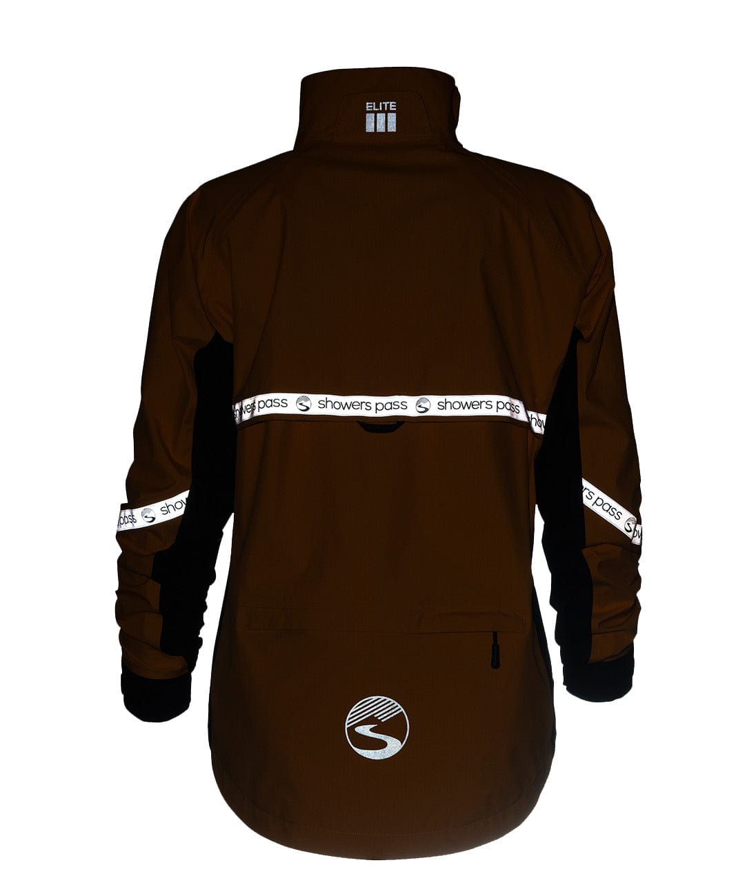 Women's Elite III Jacket, night view of the reflective trim, back