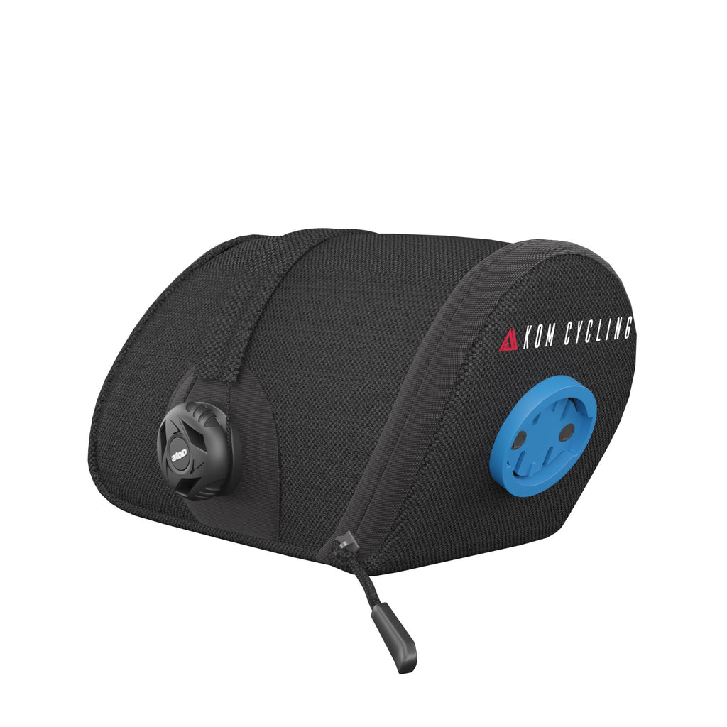 KOM Saddle Bag, angled view with blue mount insert