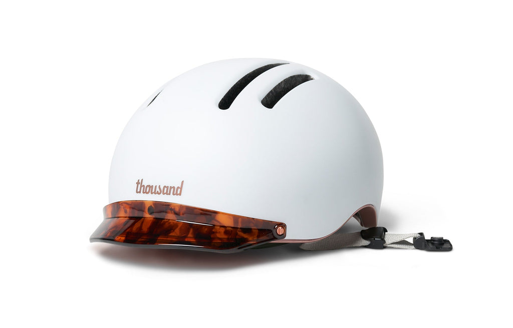 Chapter Helmet Visor, tortoise shell visor on a white helmet