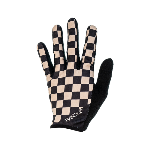 Handup Gloves, Checkered Black/Tan, full-finger cycling glove