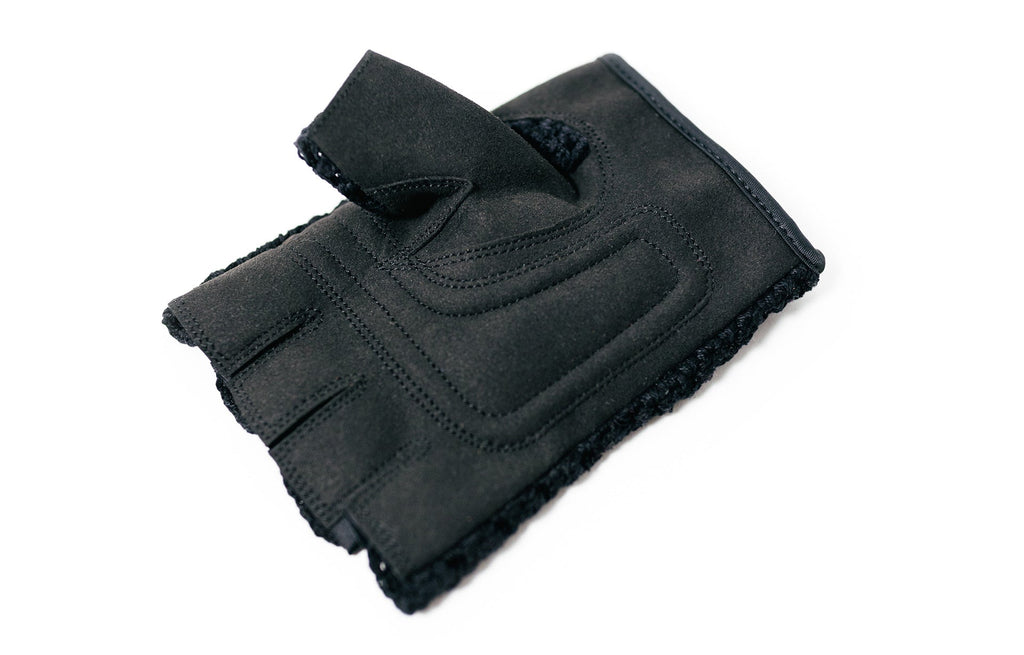 Leather Bike Gloves, black, leather palm view