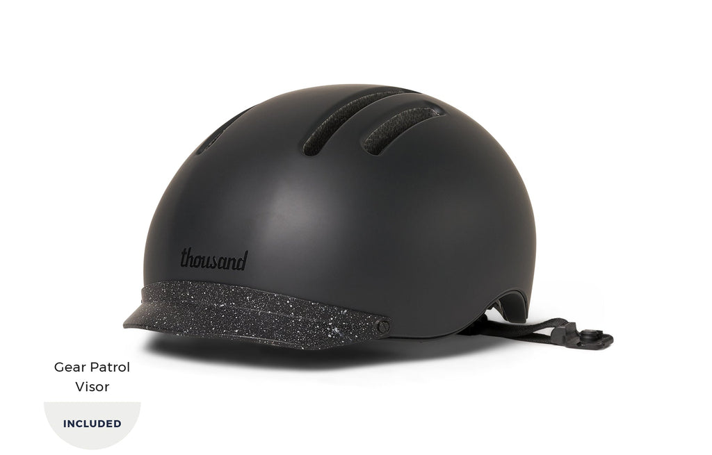 Chapter MIPS Helmet, black with speckled visor, front angle