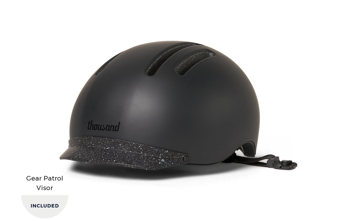 Chapter MIPS Helmet, black with speckled visor, front angle