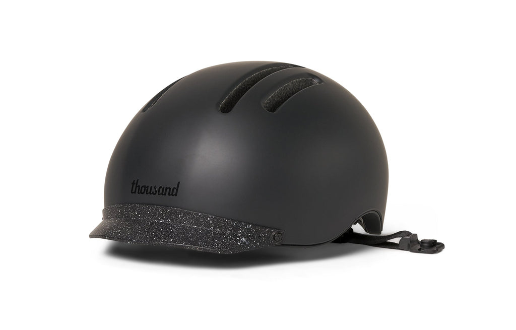 Chapter MIPS Helmet, black with speckled visor, front angle