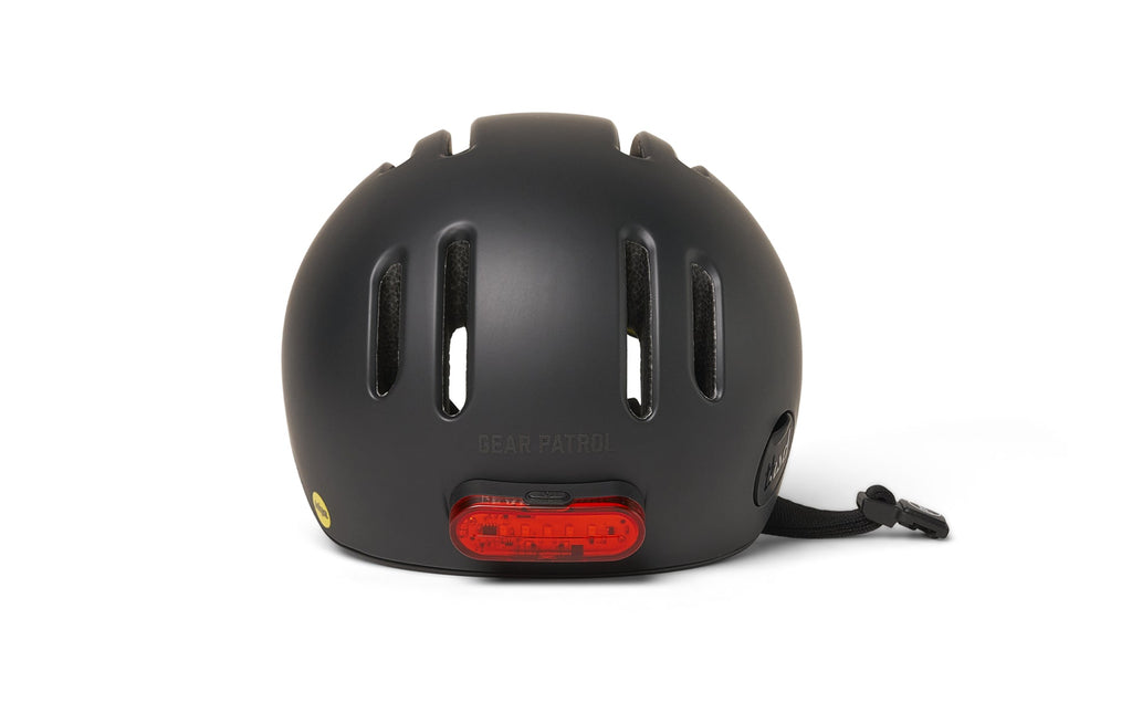 Chapter MIPS Helmet, black, rear view with light on