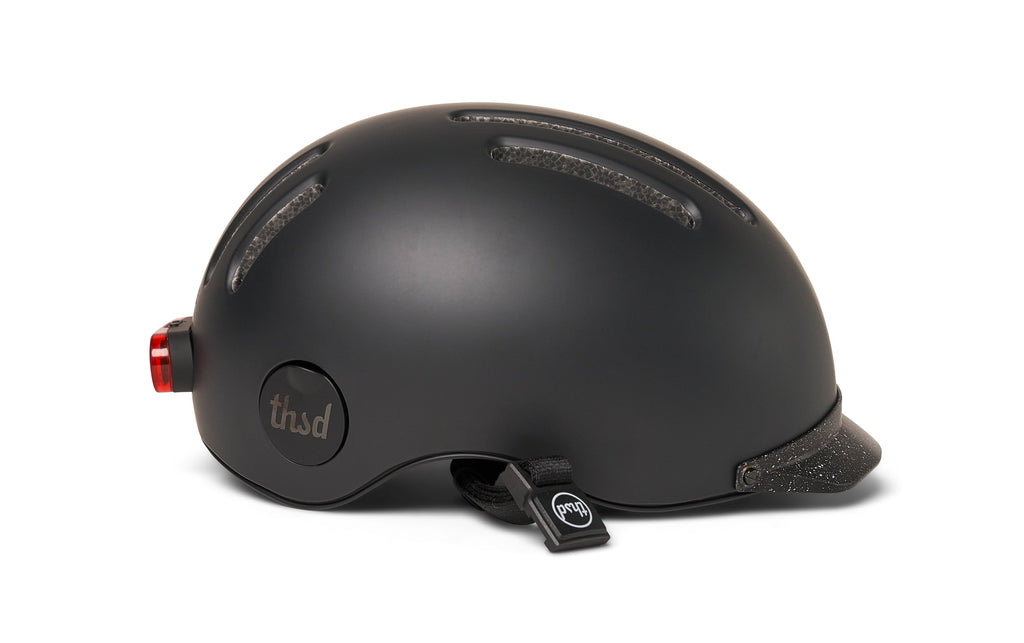 Chapter MIPS Helmet, black, side profile with visor and rear light