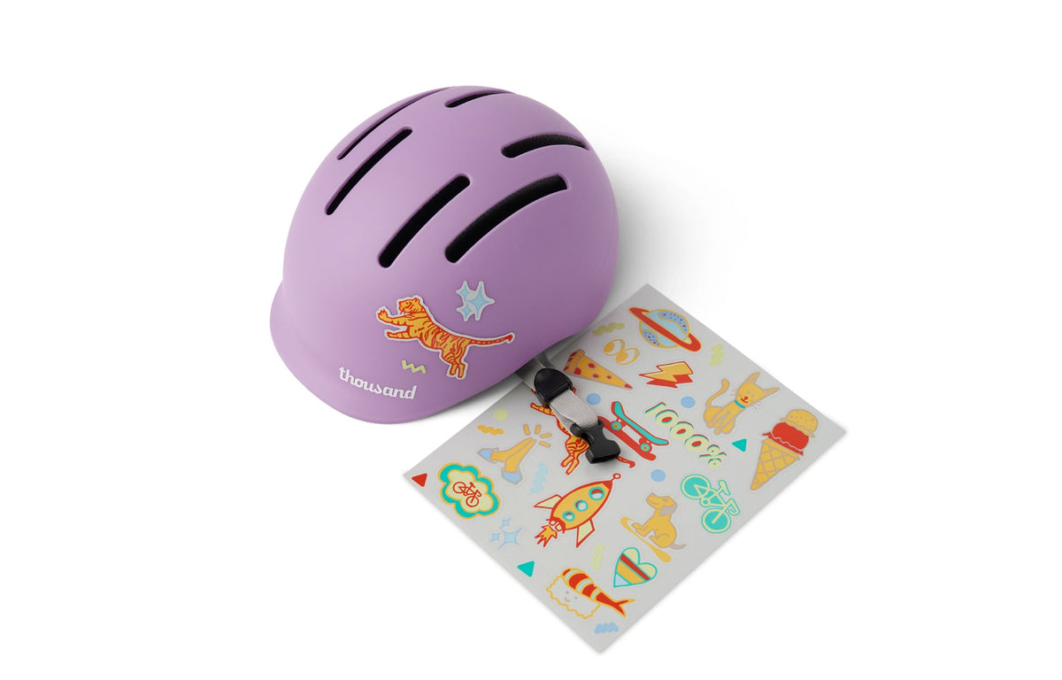 Thousand Jr. Toddler Helmet, purple, with sticker sheet