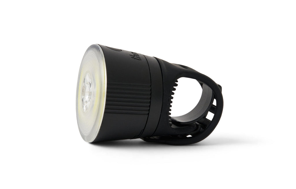 Traveler 2.0 Magnetic Bike Lights, black front light, angled view